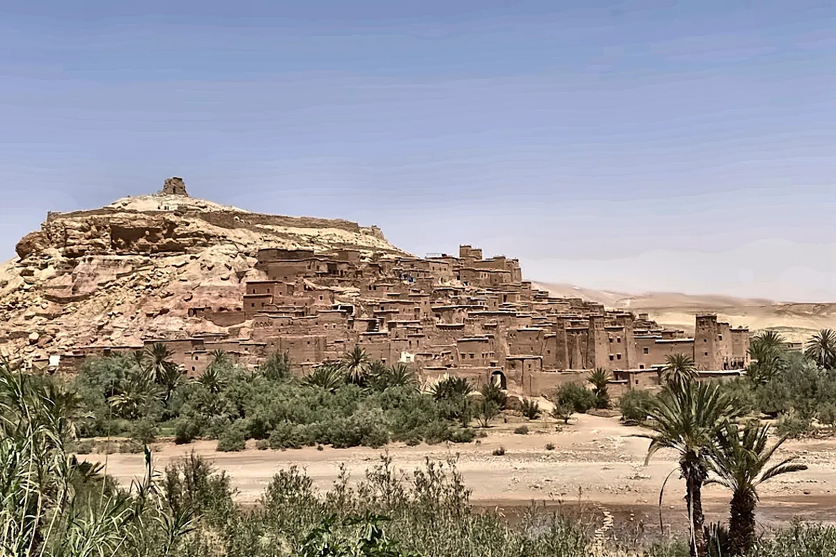 Le case di terra di Ait Ben Haddou sopra il palmeto