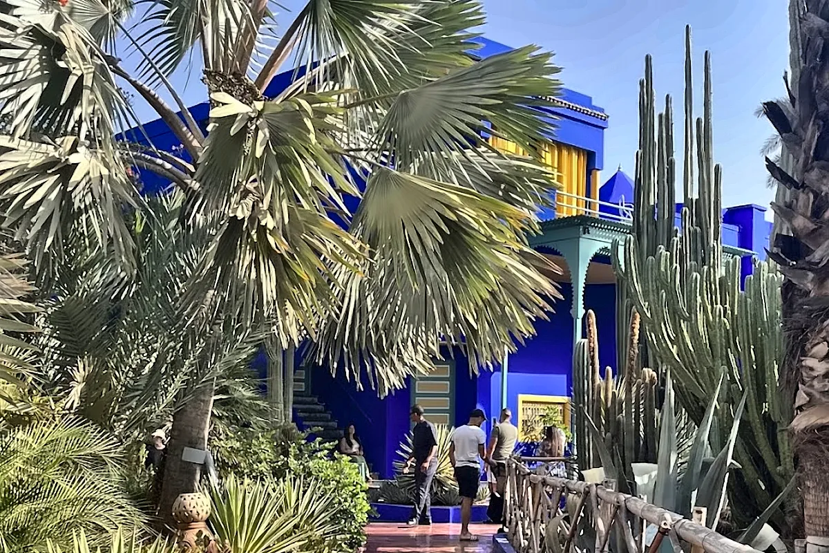 Il viale rosso del giardino Majorelle fra le piante